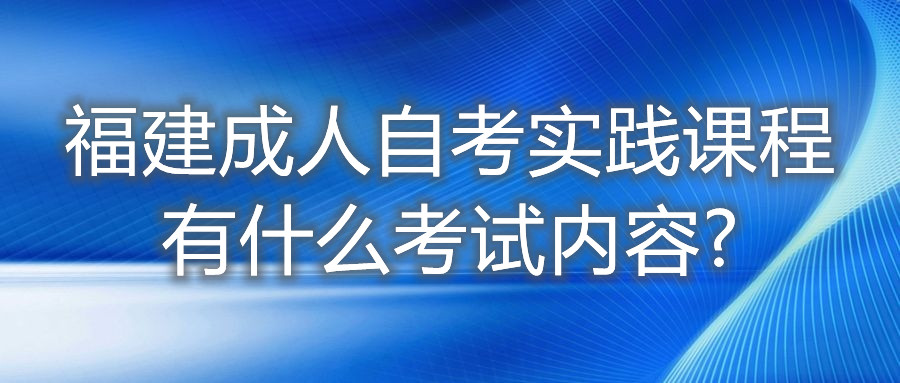 福建成人自考實(shí)踐課程有什么考試內容?